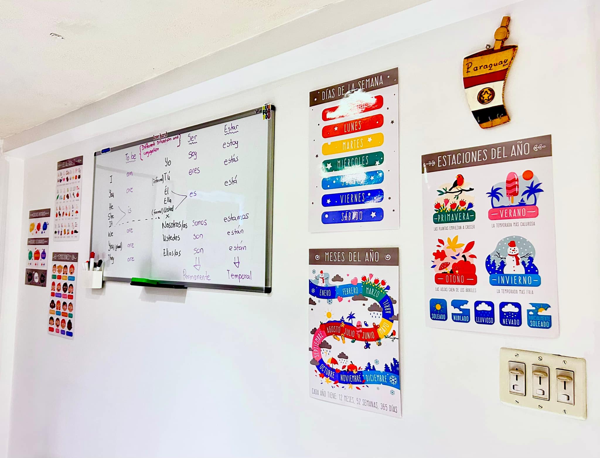 Hola Español class board & learning posters